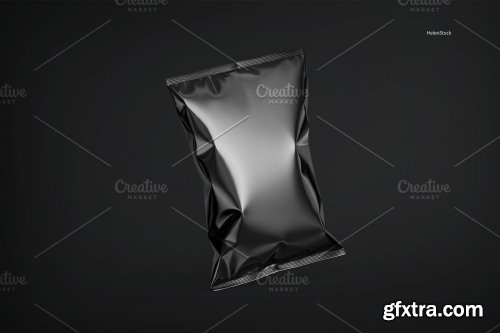 CreativeMarket - Tilted Glossy Snack Package Mockup 4941885