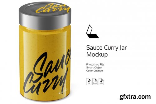 CreativeMarket - Sauce Curry Jar Mockup 4943354