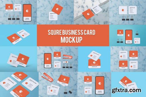 CreativeMarket - Square Business Card Mockup 5538947