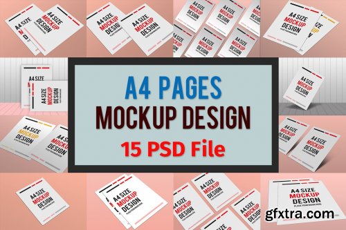 CreativeMarket - A4 Pages Mockup Design 5538924