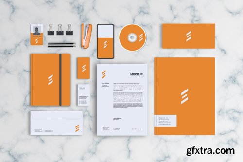 CreativeMarket - Front View Stationary Mockup 5535512