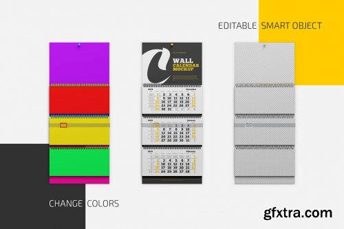 CreativeMarket - Wall Calendar v04 Mockup Set 5536612