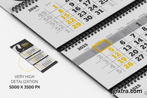 CreativeMarket - Wall Calendar v04 Mockup Set 5536612