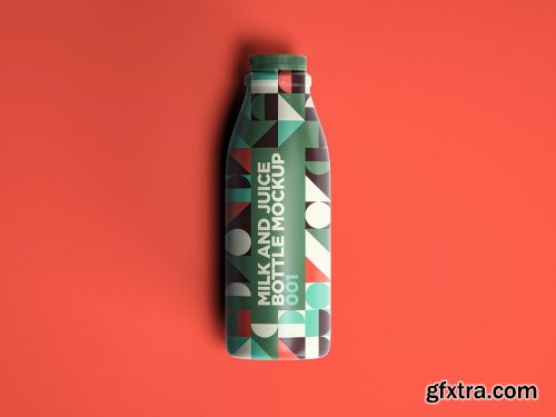 Milk And Juice Bottle Mockup 001