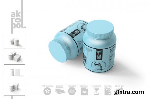 CreativeMarket - Supplement / Medicine Bottle Mock-Up 4849765