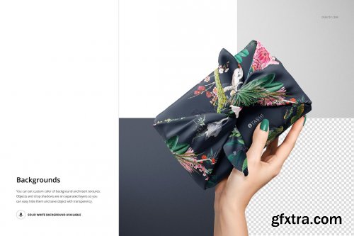 CreativeMarket - Furoshiki Fabric Wrap 2 Mockup Set 5324316