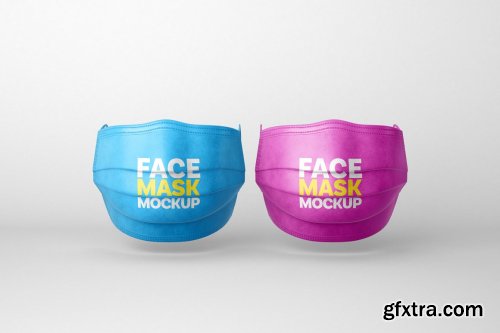 CreativeMarket - Face Mask Mockup Set | Respirator 5445447