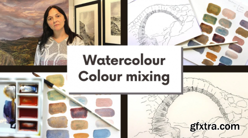  Mixing colours for landscapes in watercolour, Ink and watercolour painting