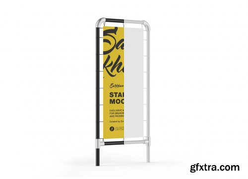 CreativeMarket - Metallic Stand Matte Banner Mockup 5556185