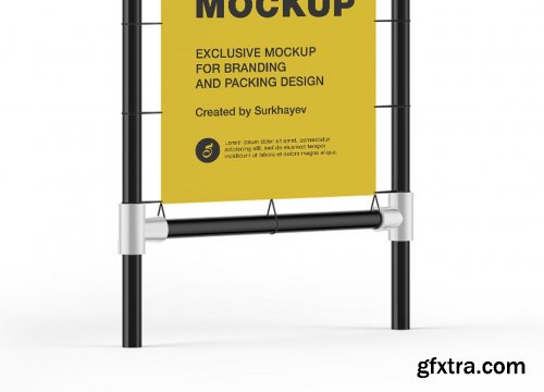 CreativeMarket - Metallic Stand Matte Banner Mockup 5556185