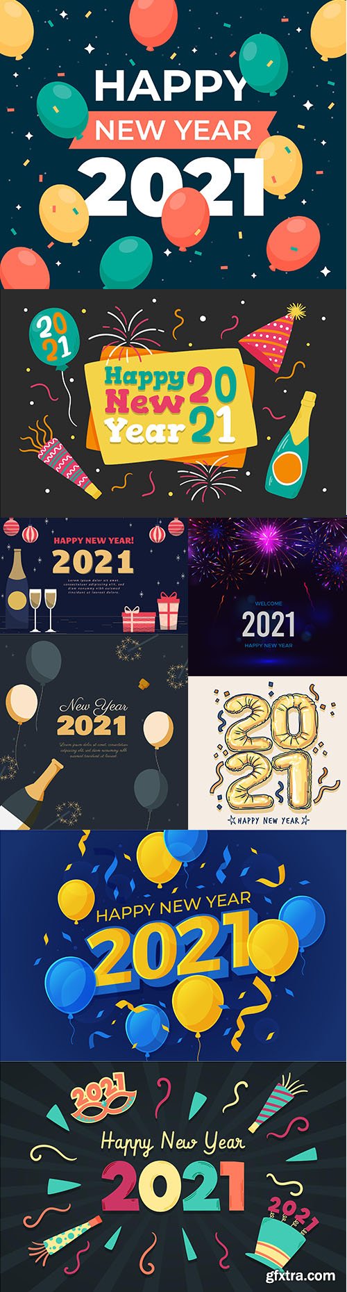 Flat design new year 2021