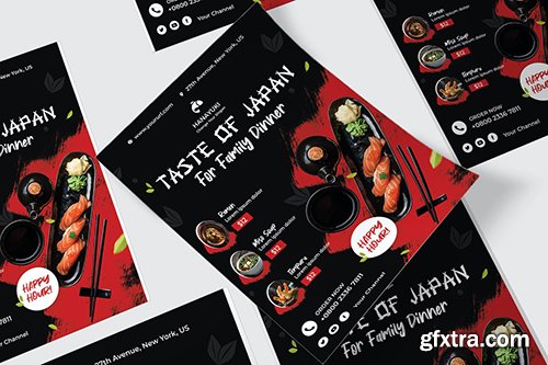 Japan Restaurant Flyer PSD Template