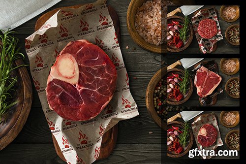 Meat Wrapping Paper Mockup