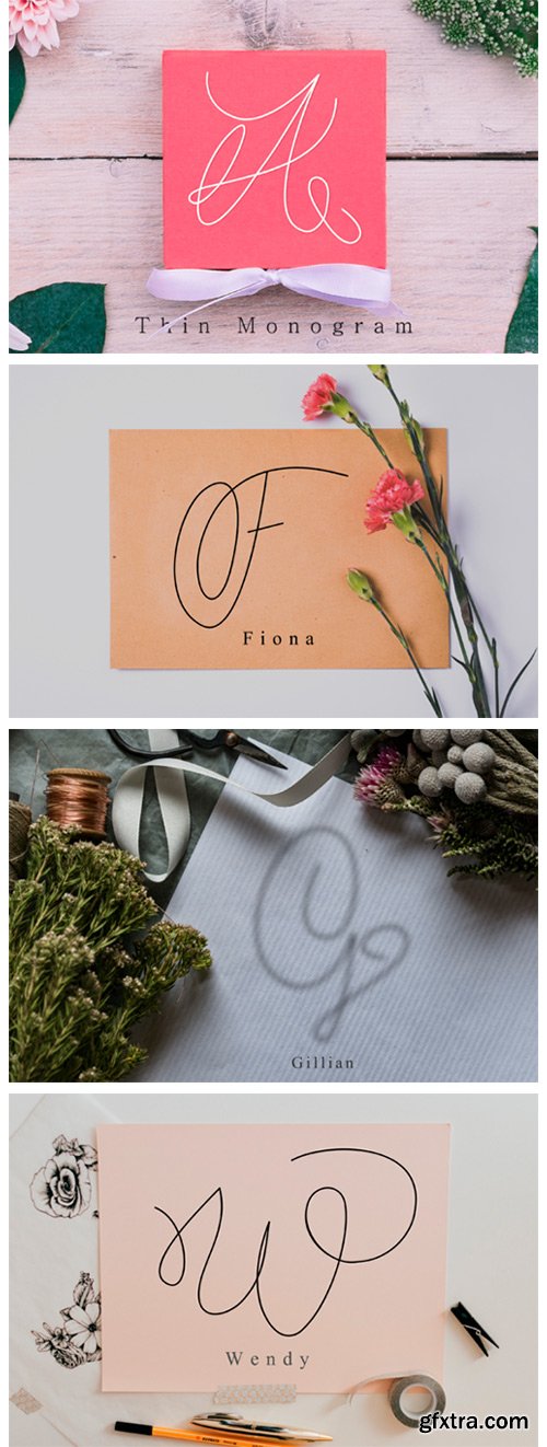 Thin Monogram Font