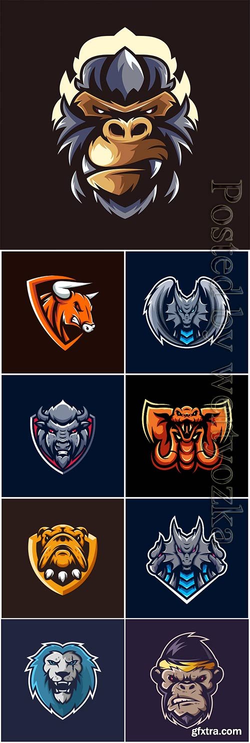 Mascot esport logo design premium vector vol 8