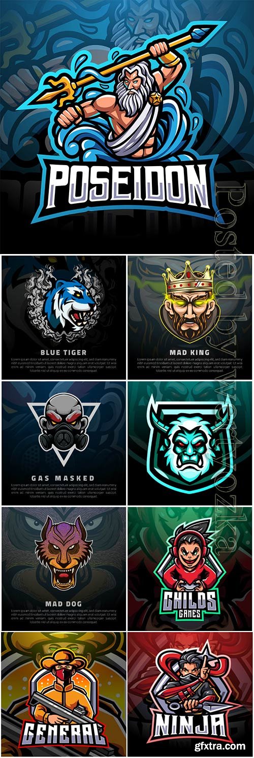 Mascot esport logo design premium vector vol 18