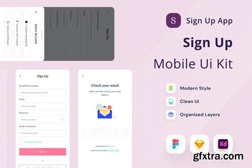 Sign Up Mobile Ui Kit