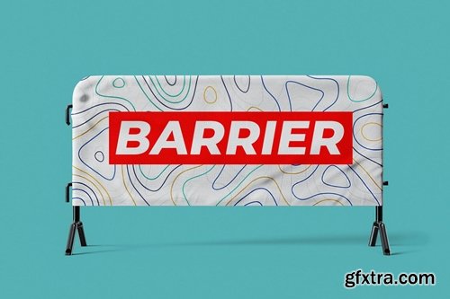 Crowd Barrier with Banner Mock-Up