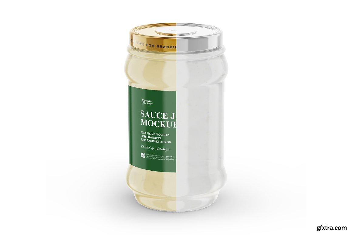 CreativeMarket - Clear Glass Mayonnaise Sauce Jar Mockup ...