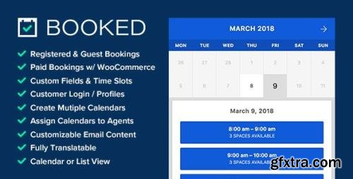 CodeCanyon - Booked v2.3 - Appointment Booking for WordPress - 9466968