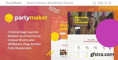 ThemeForest - PartyMaker v1.1.4 - Event Planner & Wedding Agency WordPress Theme - 21451583