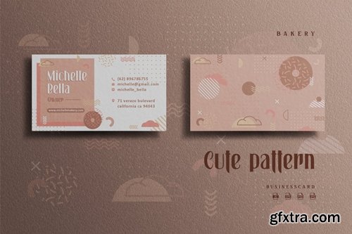 Cute Memphis Patterns Theme - Bakery Businesscard