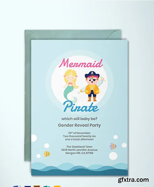 Mermaid-or-Pirate-Gender-Reveal-Invitation-Template