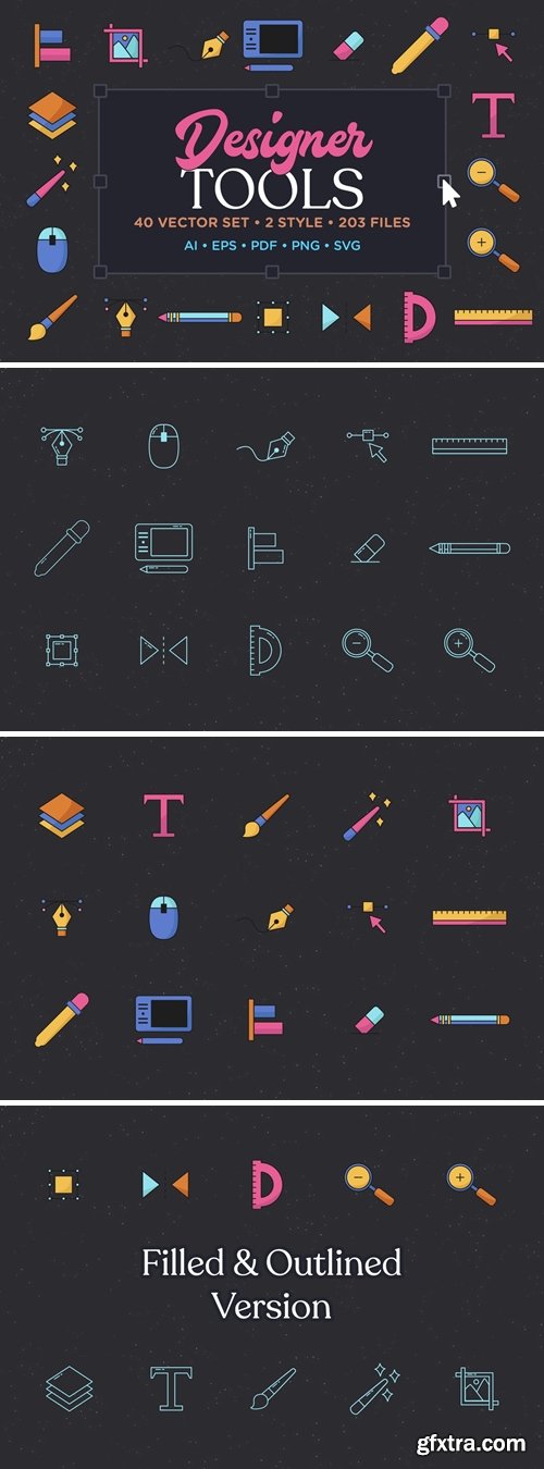 Designer Tools Vector Icon Set