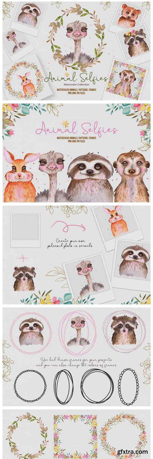 Watercolor Animal Selfies 6509644