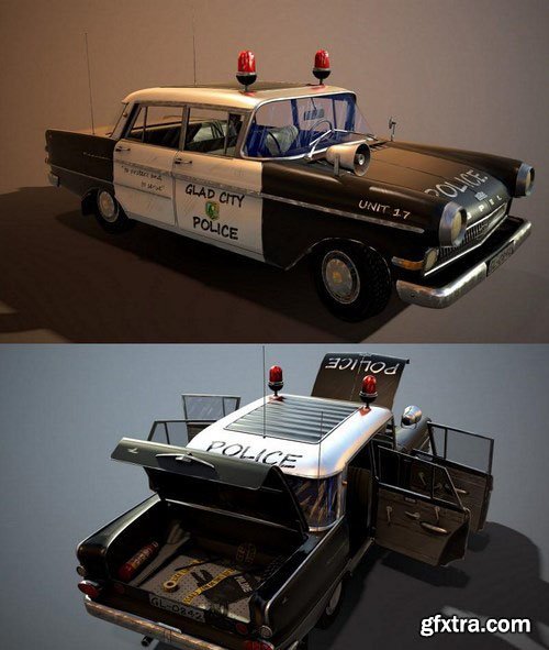 Stylized Police Car 3D Model