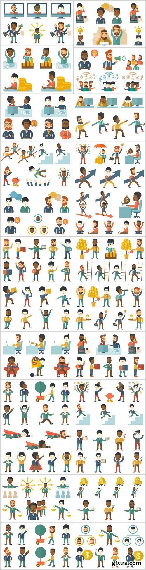 Flat business characters and life of people 2 - Set of 24xEPS