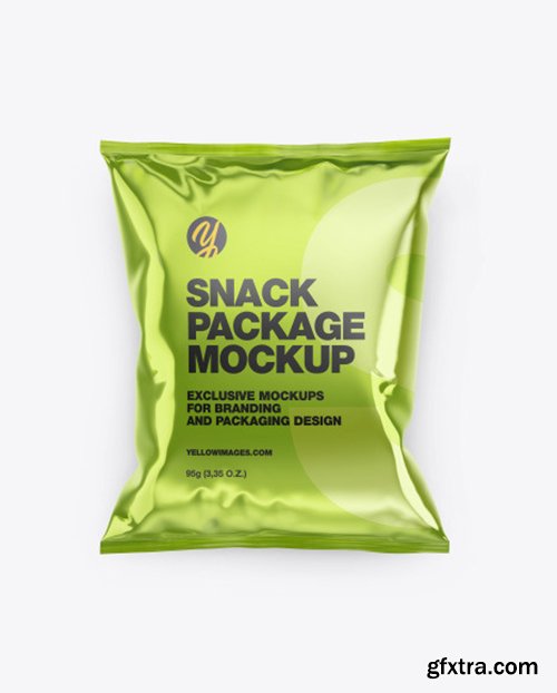 Glossy Metallic Snack Package Mockup 66395