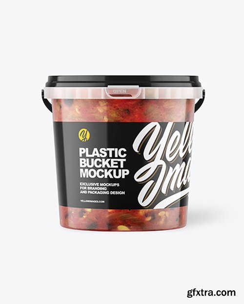 Plastic Bucket with Sauce Mockup 66407