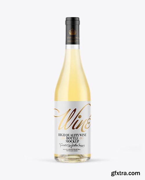 Clear Glass White Wine Bottle Mockup 66414