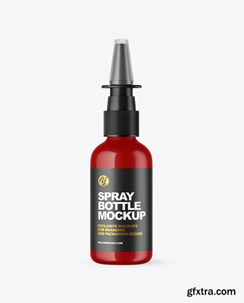 Glossy Nasal Spray Bottle Mockup 66424