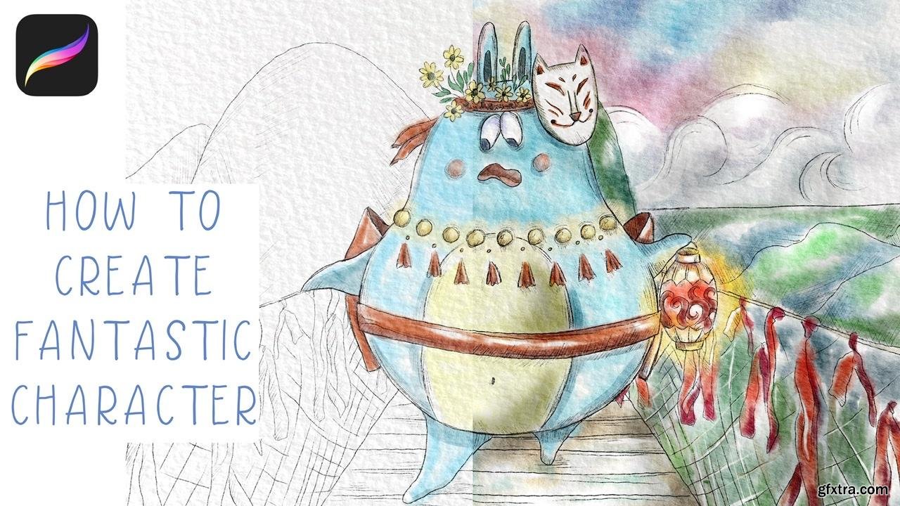 how-to-paint-fantastic-character-in-watercolor-style-in-procreate