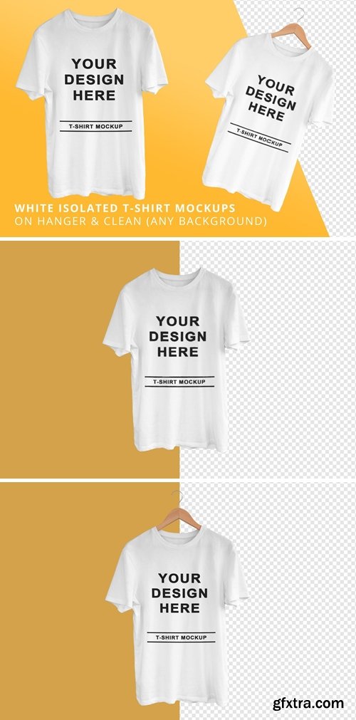 White Isolated T-Shirts Mockups