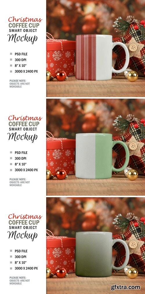 Christmas Coffee Glass Cup Mockup Smart Object