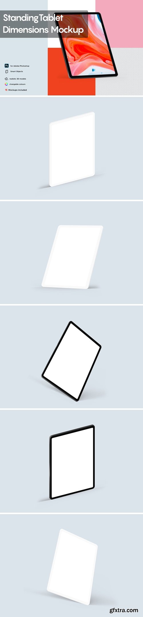 Standing Tablet Dimensions Mockup