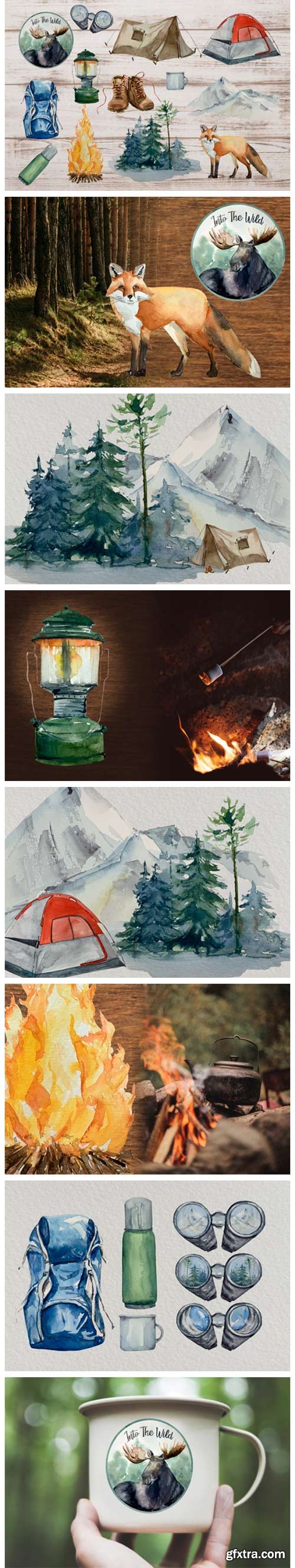 Adventure Clip Arts - Watercolor Set 6581074