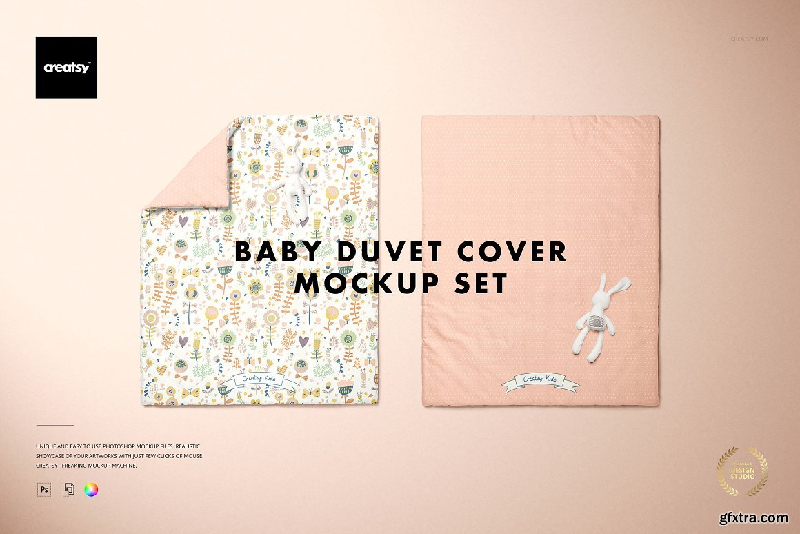 Download CreativeMarket - Baby Duvet Cover Mockup Set 5258283