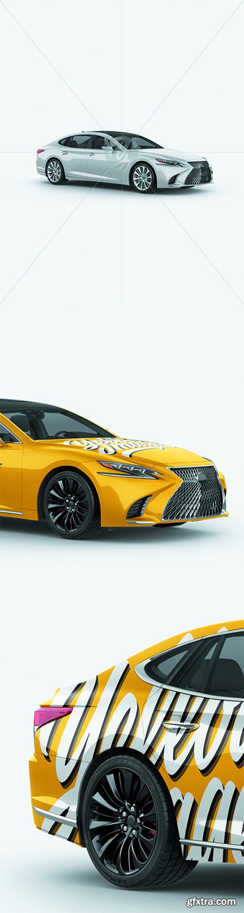 Lexus LS 500 Mockup - Half Side View 27707