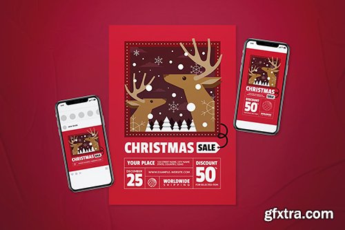 Christmas Sale Flyer Set