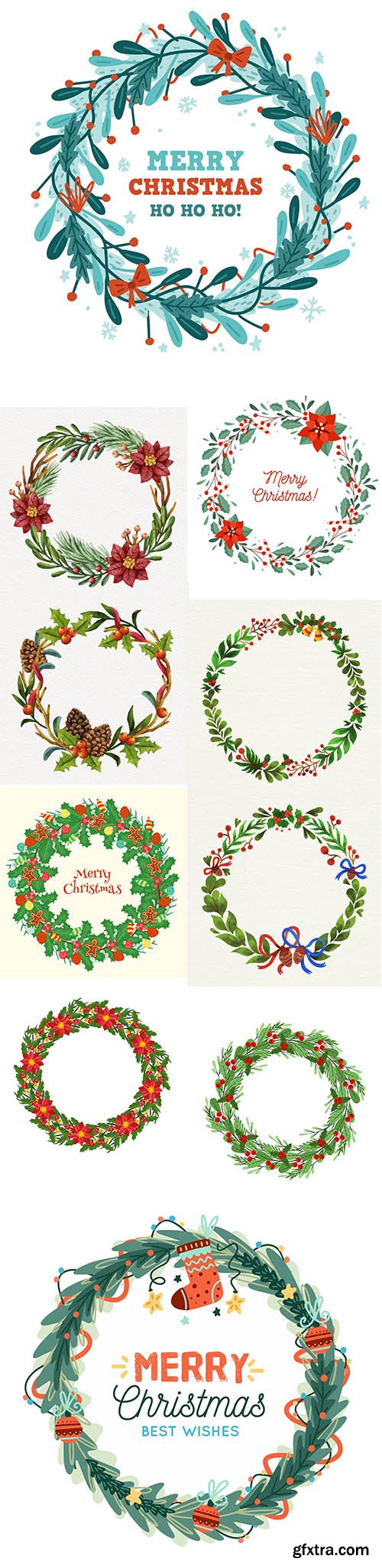 Watercolor christmas wreath