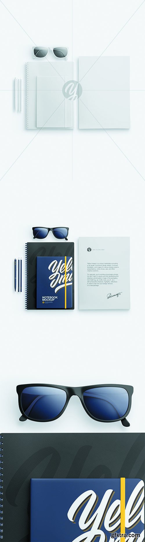 Notebook & Paper W/ Pens Mockup 68518