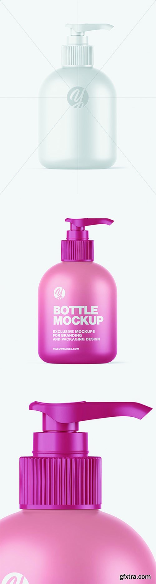 Matte Sanitizer Bottle w/ Closed Pump Mockup 68833