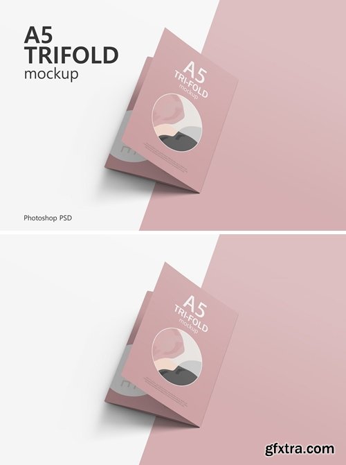 A5 Trifold Brochure Mockup