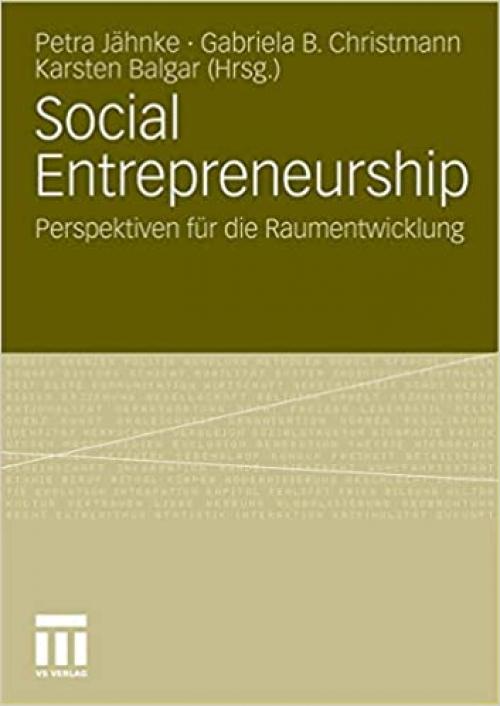  Social Entrepreneurship: Perspektiven für die Raumentwicklung (German and English Edition) 