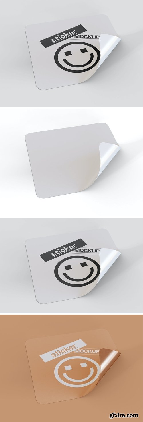 Square Sticker Mockup