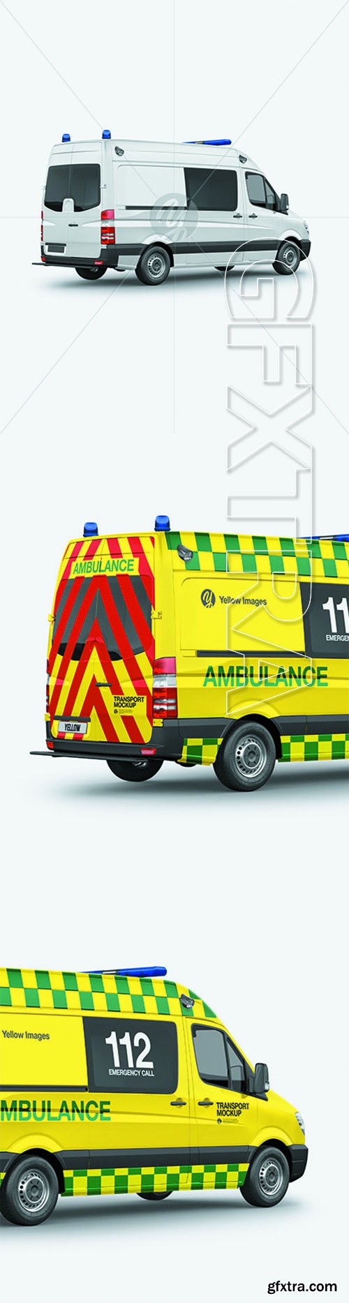 Van Ambulance Mockup - Back Half Side View 68484